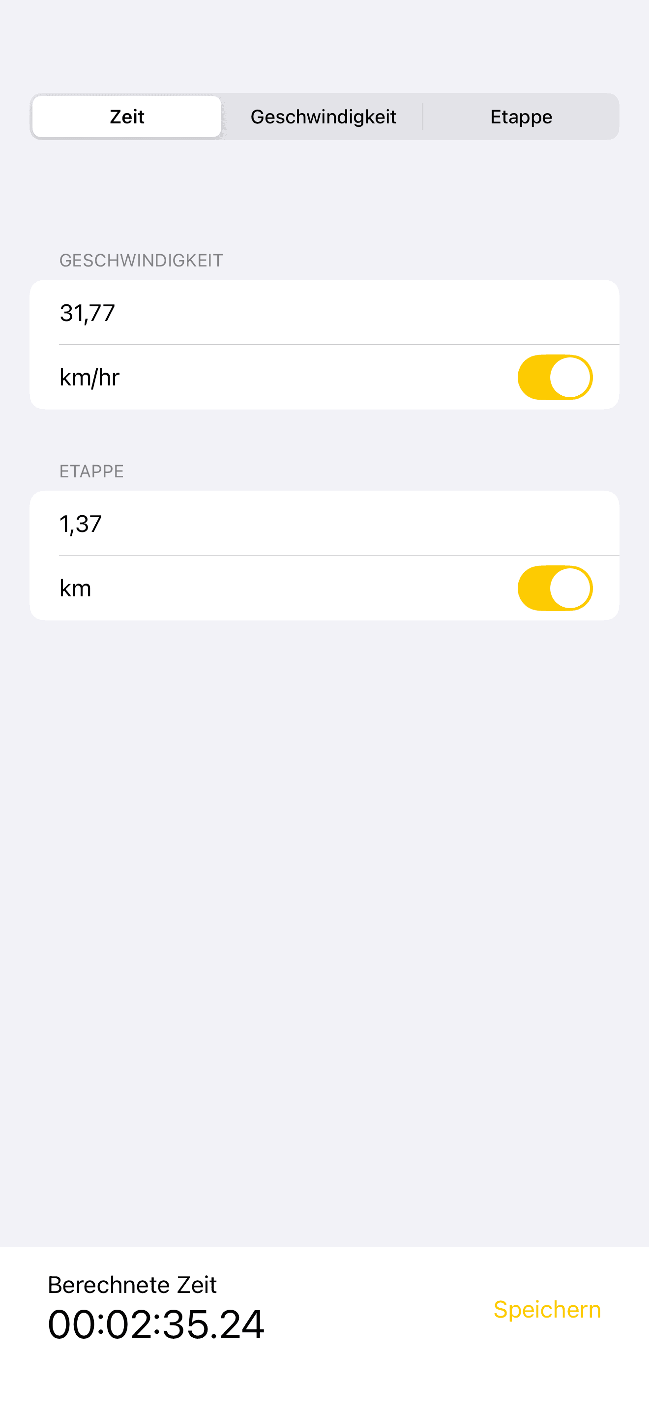 Schnittberechnung Screenshot