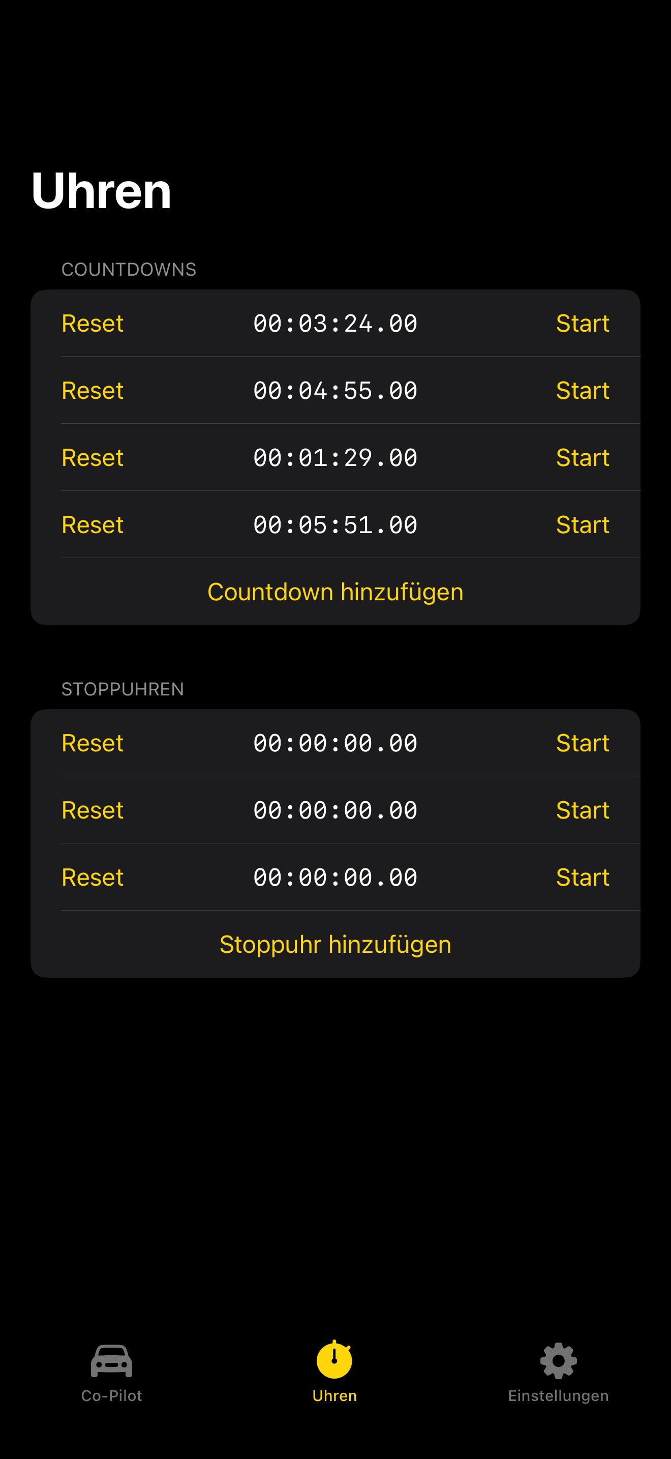 Stoppuhren Screenshot
